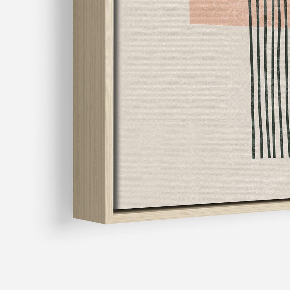 Obraz w ramie 50x50 - Przenikające Formy - nowoczesna sztuka, minimalizm - rama drewno