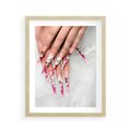 Plakat w ramie 40x50 - Paznokcie jak dzieło sztuki - paznokcie, manicure - rama drewno