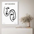 Obraz w ramie 50x70 - Rozbijające Granice Boho - boho sztuka, twarze - rama biała