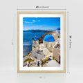 Plakat w ramie 40x50 - Urokliwy widok na Santorini - Santorini, widok - rama drewno