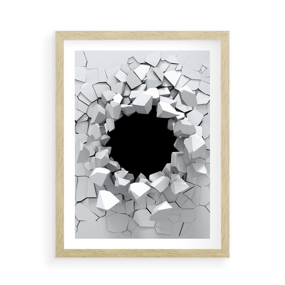 Plakat w ramie 50x70 - Nowoczesna Abstrakcja - grafika, nowoczesna - rama drewno