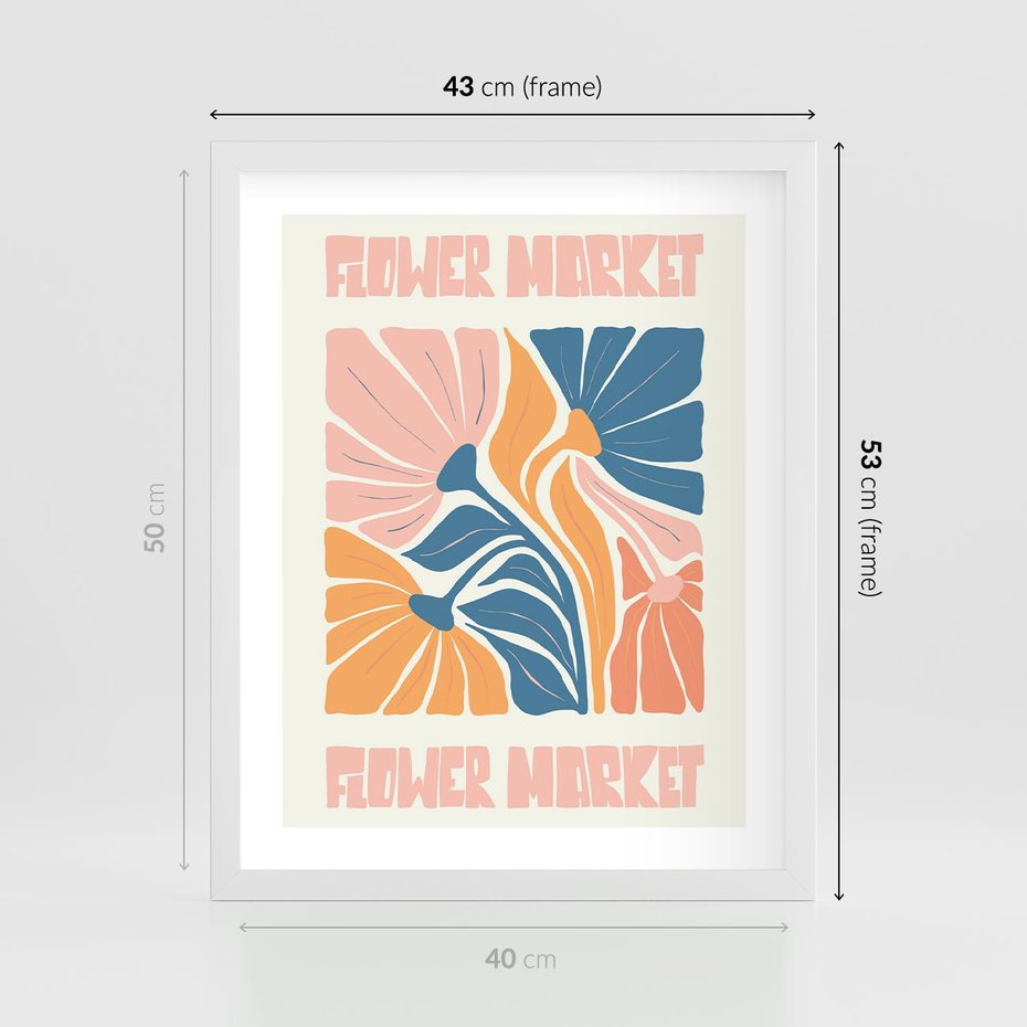 Plakat w ramie 40x50 - Spójny Dysonans - pastelowe kolory, typografia - rama biała