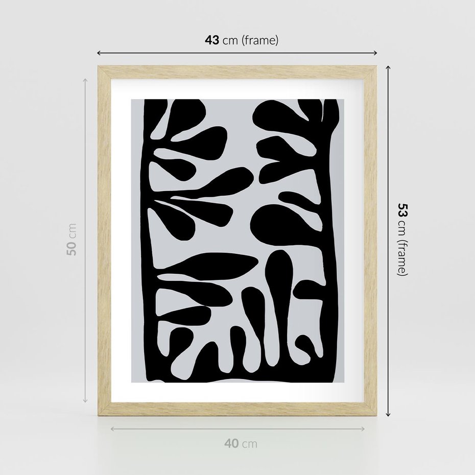 Plakat w ramie 40x50 - Taniec Kształtów - matisse, sztuka nowoczesna - rama drewno