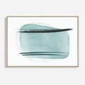 Obraz w ramie 120x80 - Turkusowy Świat - minimlizm, abstrakcja - rama drewno
