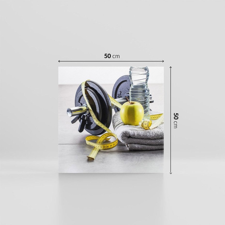 Obraz na płótnie 50x50 - Energiczna Fitnessowa Pasja - siłownia, fitness