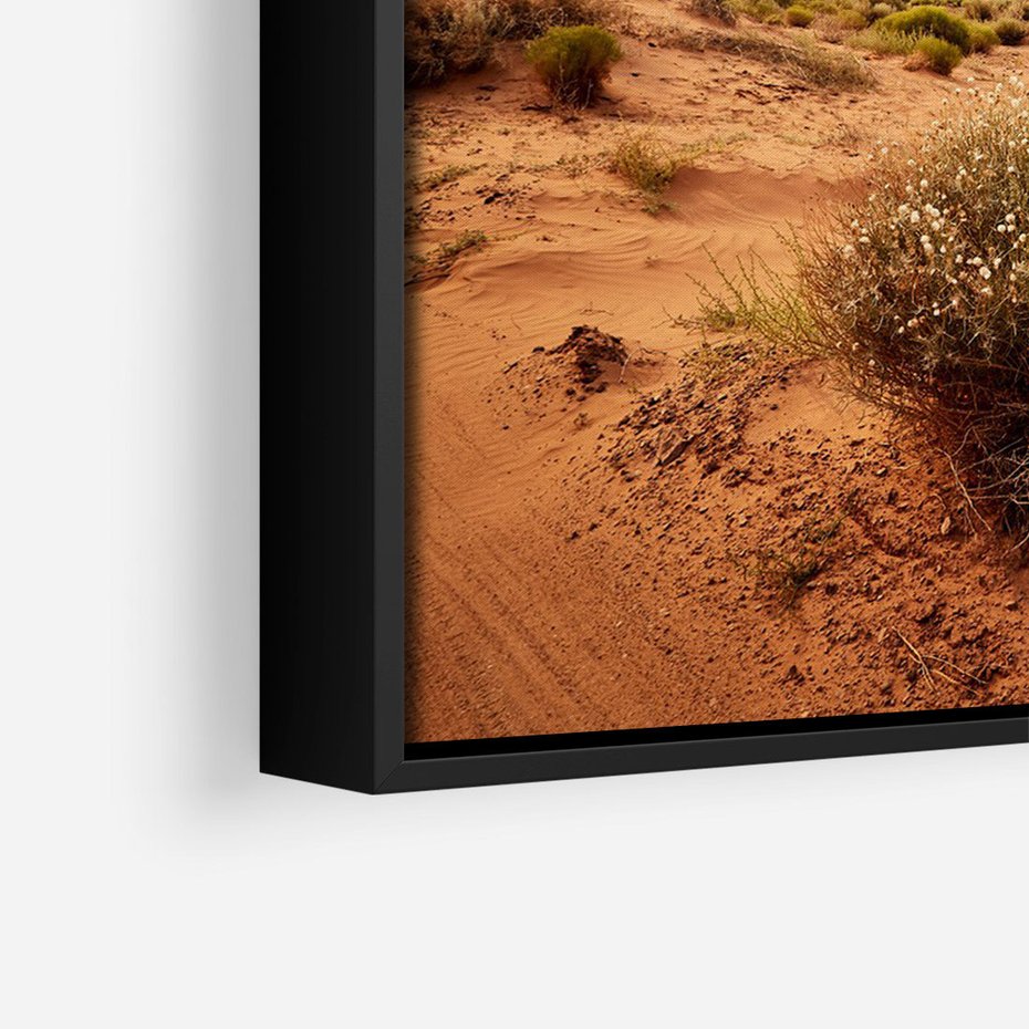Obraz w ramie 70x100 - Pejzaż pustynnego kanionu - pustynia, kanion - rama czarna