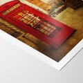 Plakat bez ramy 21x30 - Ikoniczna budka telefoniczna w Londynie - sepia, budka