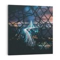 Obraz na płótnie 80x80 - Most nocą - Światła i refleksy - most, światła