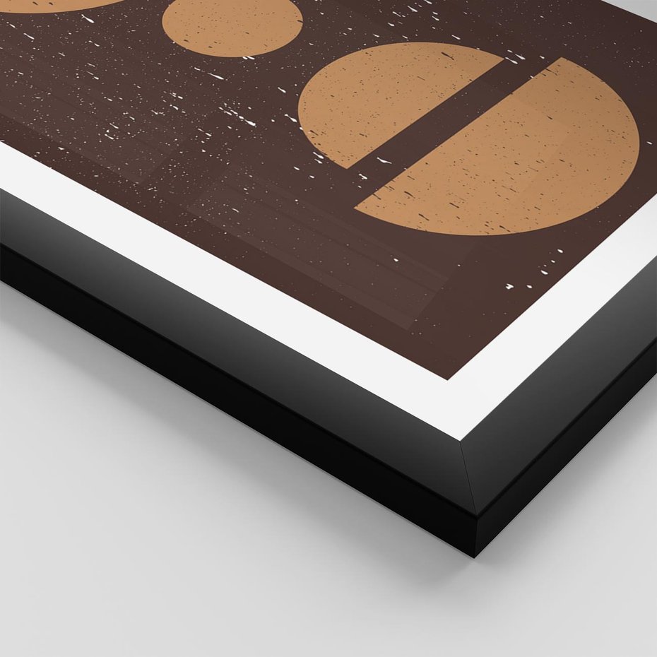 Plakat w ramie 50x70 - Impulsy Przestrzeni - mid century styl, nowoczesna grafika - rama czarna