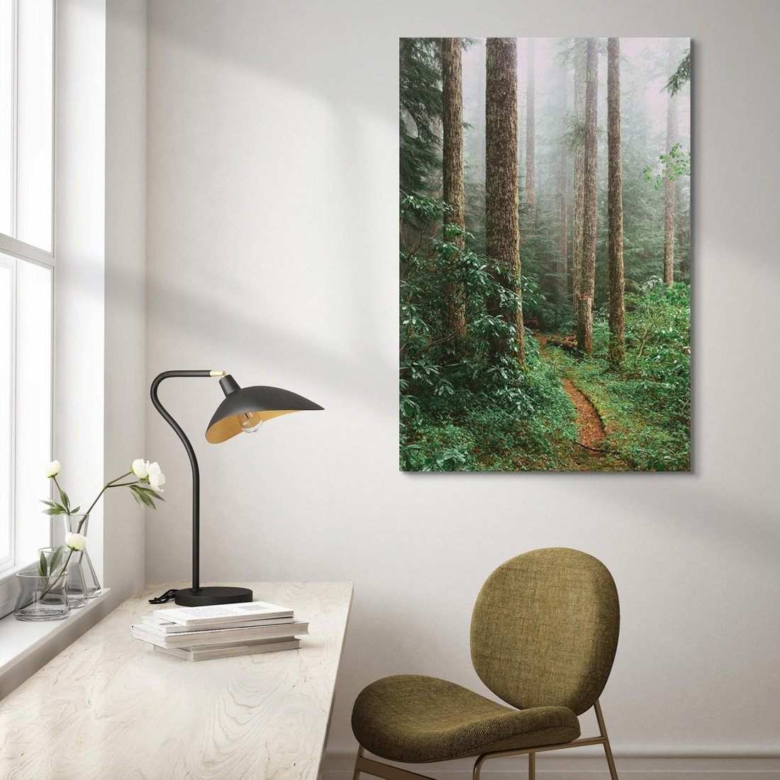 Obraz na płótnie 50x70 - Mgliste Marzenia - artystyczna fotografia, las