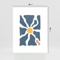 Plakat bez ramy 30x40 - Kwiatowy Rezonans - nowoczesna kwiatowa grafika, styl retro