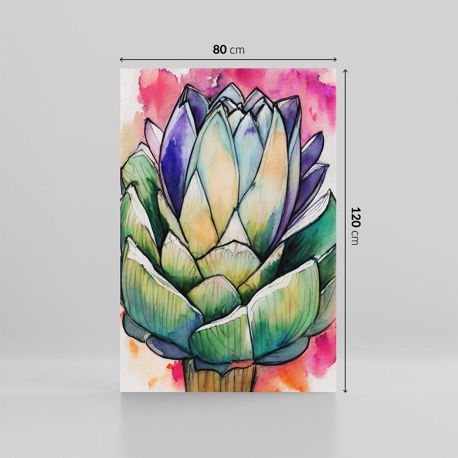 Obraz na płótnie 80x120 - Estetyczna Roślina - abstrakcja, akwarela