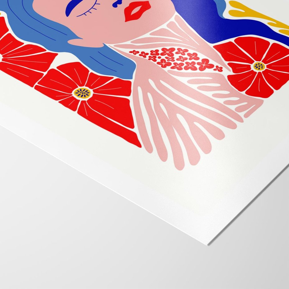 Plakat bez ramy 21x30 - Nowoczesna Twarz - nowoczesna grafika, kolorowa twarz kobiety