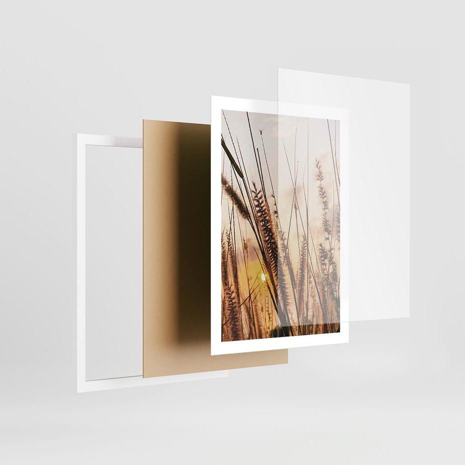 Plakat w ramie 50x70 - Malownicza Łąka z Trawam - trawy, łąka - rama biała