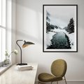 Plakat bez ramy 21x30 - Zimowa Przyroda: Rzeka, Góry i Śnieg - zima, rzeka