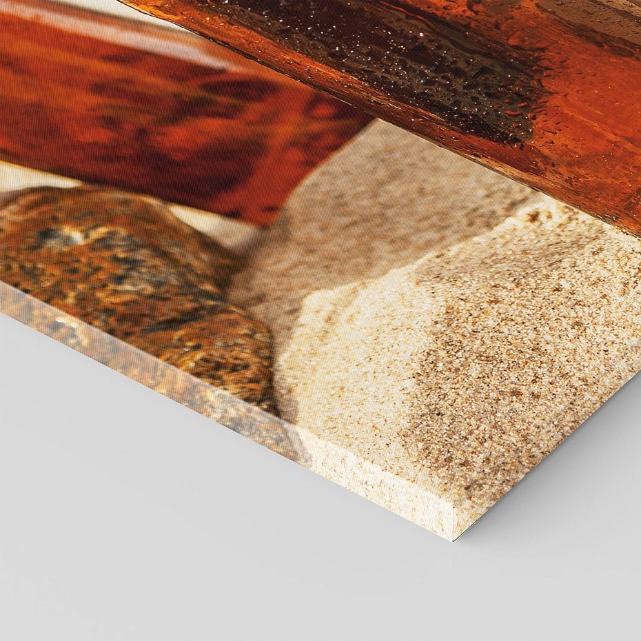 Obraz na płótnie 50x70 - Butelki na plaży - butelki, plaża