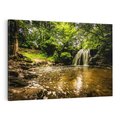 Obraz na płótnie 120x80 - Magia wodospadu w lesie - wodospad, las