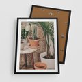 Plakat w ramie 50x70 - Boho Oaza: Kaktusy w Doniczkach - rośliny kaktusy w doniczkach, boho wnętrze - rama czarna