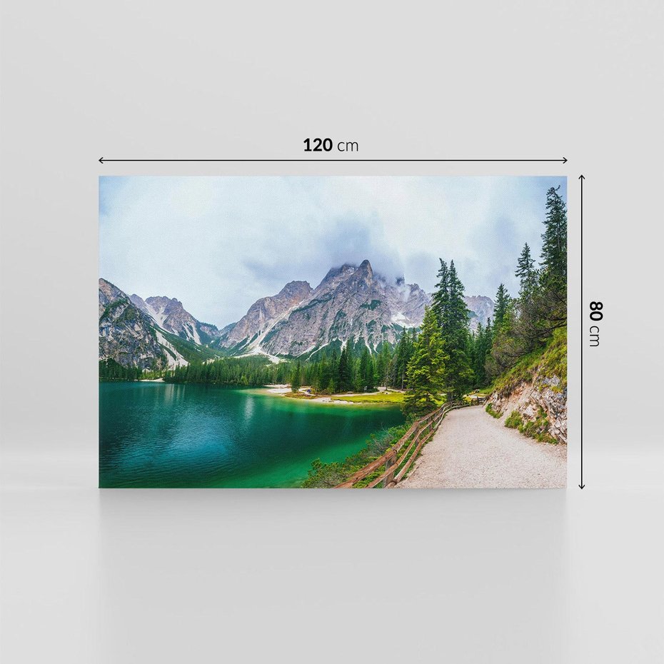 Obraz na płótnie 120x80 - Góry: Piękno nad jeziorem - góry, jezioro