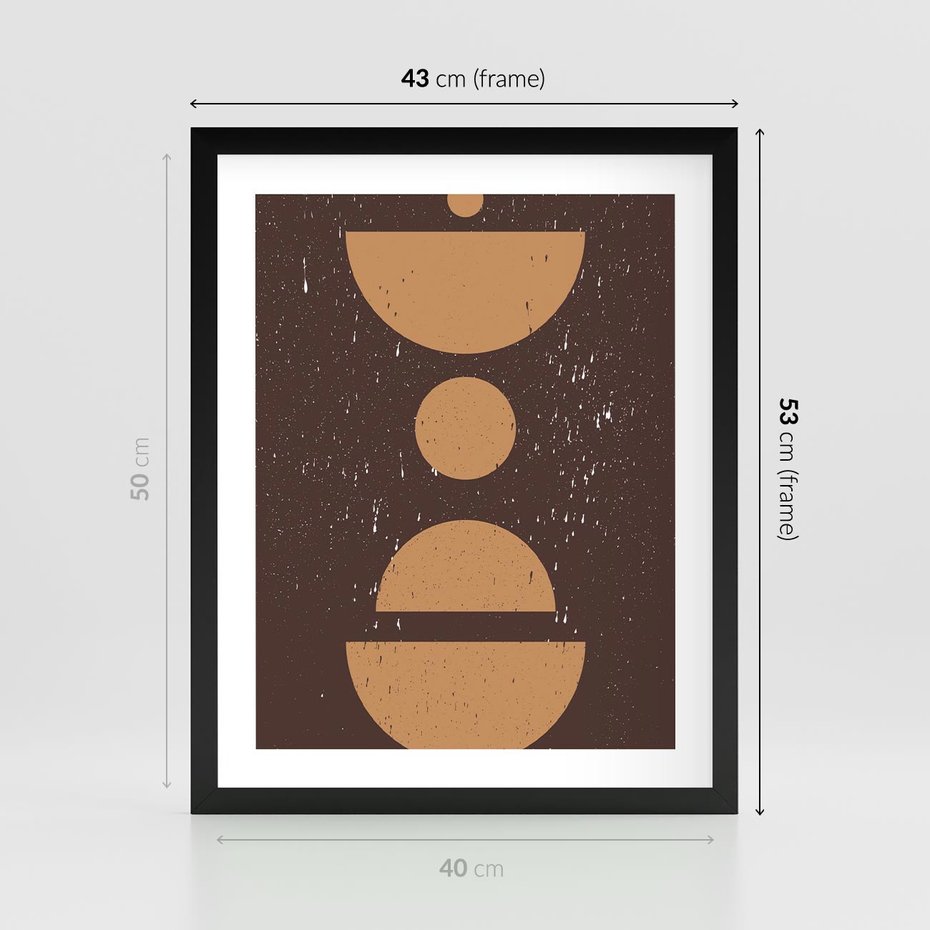 Plakat w ramie 40x50 - Impulsy Przestrzeni - mid century styl, nowoczesna grafika - rama czarna