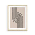 Plakat w ramie 30x40 - Puls Abstrakcji - abstrakcyjne linie, geometria - rama drewno