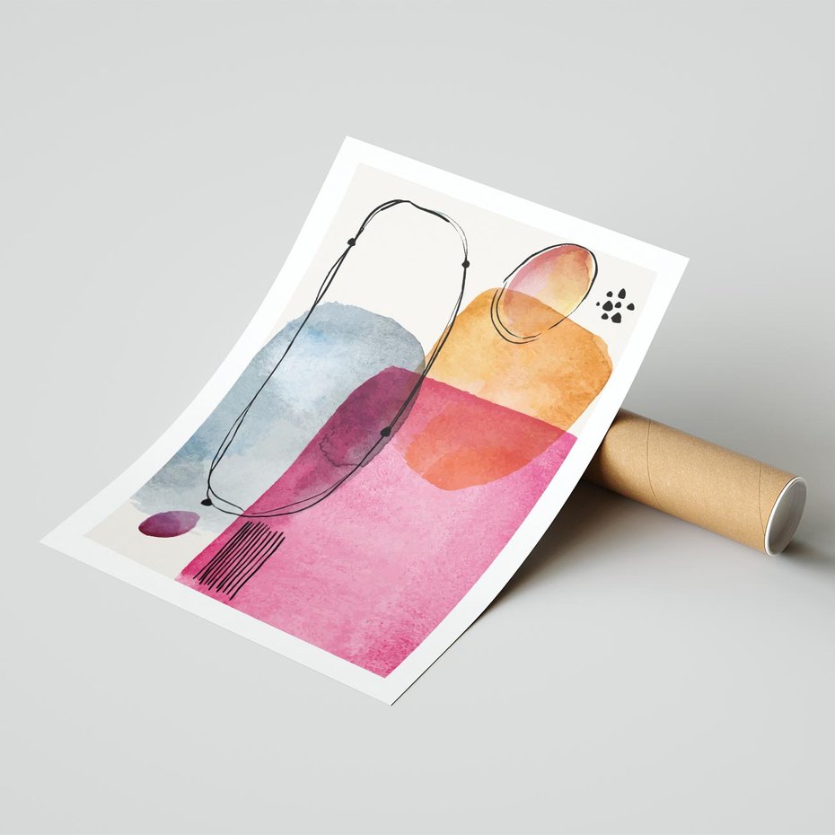 Plakat bez ramy 21x30 - Kolorowe Pastelowe Spektrum - kolorowe pastelowe plamy, rozmyte żywe kolory