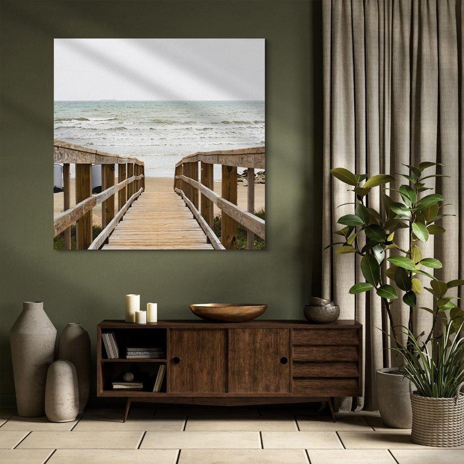 Obraz na płótnie 30x30 - Morze i drewniany pomost - morze, pomost