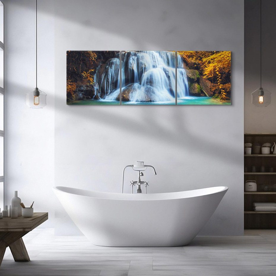 Obraz na płótnie 120x40 - Magia kolorów - jesień, las