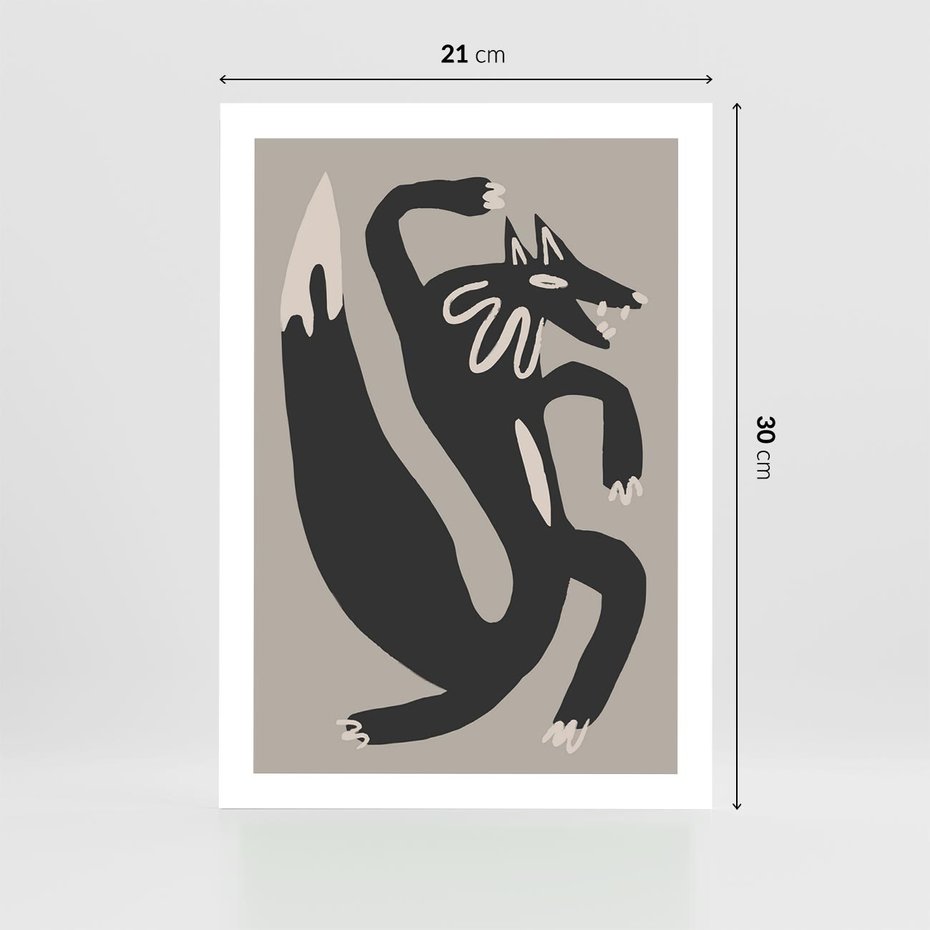 Plakat bez ramy 21x30 - Strukturalne Odbicia Północy - skandynawska sztuka, lis