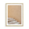 Plakat w ramie 50x70 - Schod w Beżu - schody, minimalizm - rama drewno