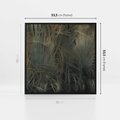 Obraz w ramie 50x50 - Światło w mroku duszy - liście traw, mroczny klimat - rama czarna