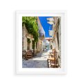 Plakat w ramie 40x50 - Magiczny Spacer - uliczka, perspektywa - rama biała