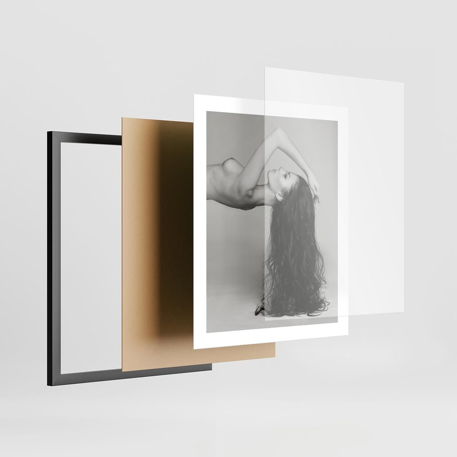 Plakat w ramie 40x50 - Piękno włosów kobiety w ruchu - włosy, piękno - rama czarna