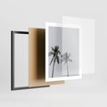 Plakat w ramie 40x50 - Tropikalny Raj: Palmy i Niebo - palmy, niebo - rama czarna