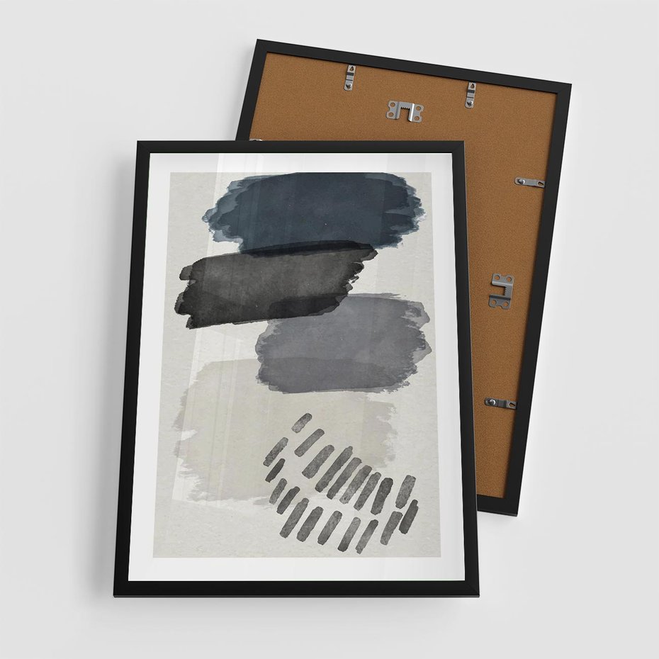 Plakat w ramie 50x70 - W Stylu Akwareli - nowoczesny plakat, abstrakcja - rama czarna