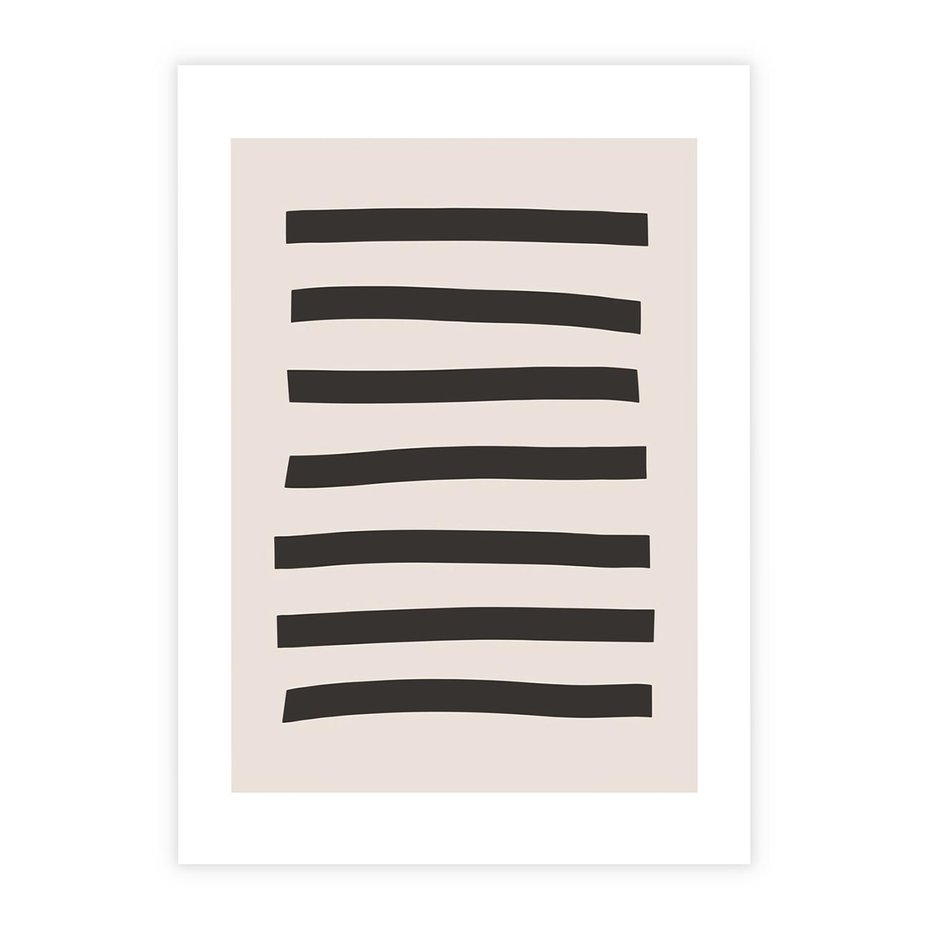 Plakat bez ramy 21x30 - Strukturalna Rewolucja Form - minimalizm, czarne pasy