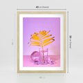 Plakat w ramie 40x50 - Minimalizm i Urok Natury - liście, pastele - rama drewno