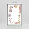 Plakat w ramie 50x70 - Wibracje Pastelowych Odcieni - abstrakcyjny plakat, akwarelowe plamy - rama czarna