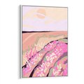 Obraz w ramie 80x120 - Harmonijny Świt - pastelowy krajobraz, nowoczesny plakat - rama biała