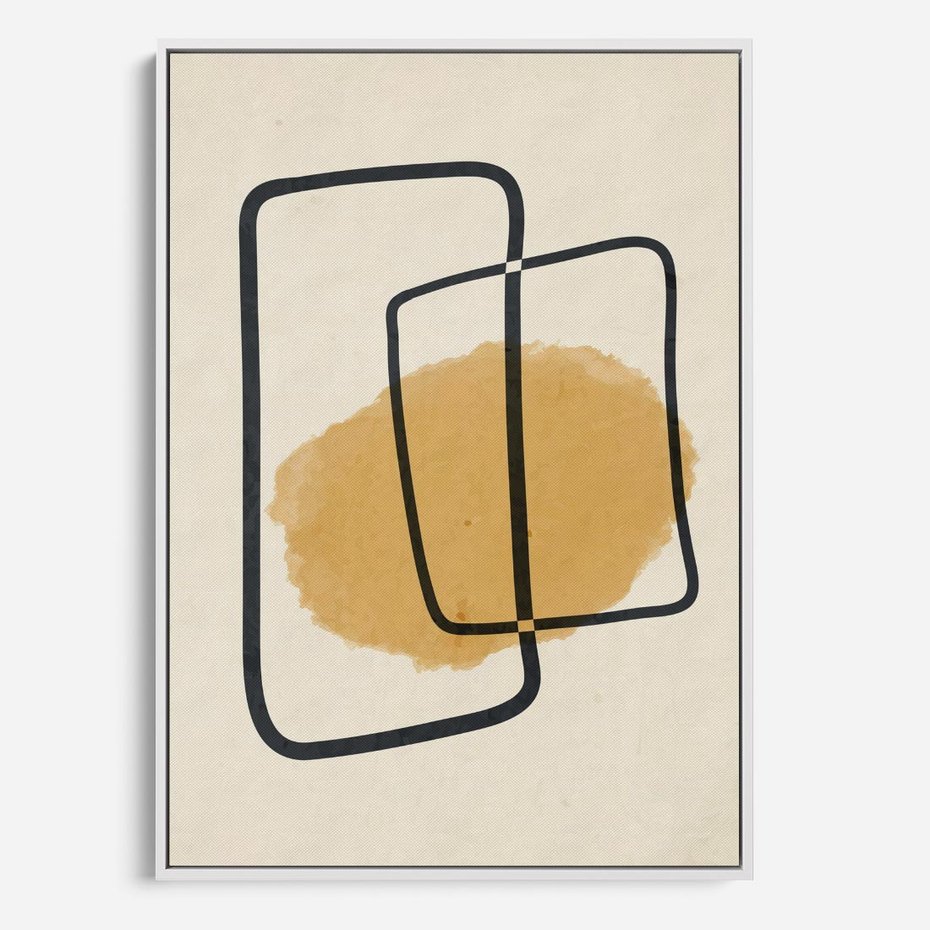 Obraz w ramie 50x70 - Rozkwitające Formy - abstrakcyjne nieregularne kształty, minimalistyczny plakat - rama biała