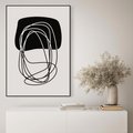 Obraz w ramie 70x100 - Strukturalne Kontrasty - abstrakcyjne szkicowane linie, minimalizm - rama czarna