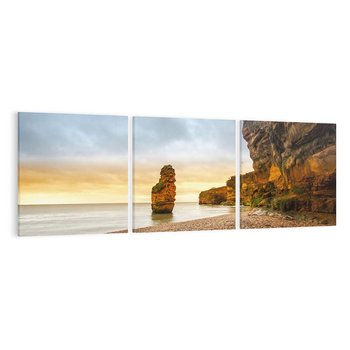 Obraz na płótnie 150x50 - Plaża Morza z Skałami - plaża, morze