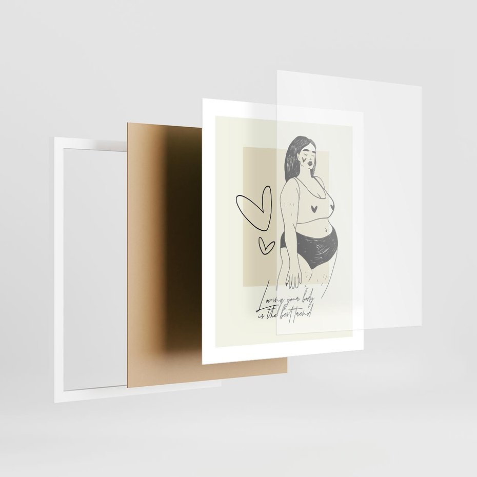 Plakat w ramie 40x50 - Moc to Ona - rysunek, sztuka nowoczesna - rama biała