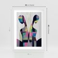 Plakat w ramie 30x40 - Nowa Era - abstrakcyjny plakat, nowoczesna sztuka - rama biała