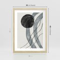 Plakat w ramie 30x40 - Abstrakcyjne Kształty w Szarościach - abstrakcja, akwarelowe plamy - rama drewno