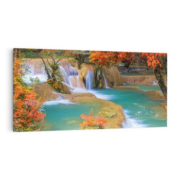 Obraz na płótnie 120x60 - Urok laotańskiego wodospadu - Laos, Azja