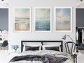 Zestaw obrazy w ramie 40x50 galeria - morze, niebo, akwarela, plaża - rama biała