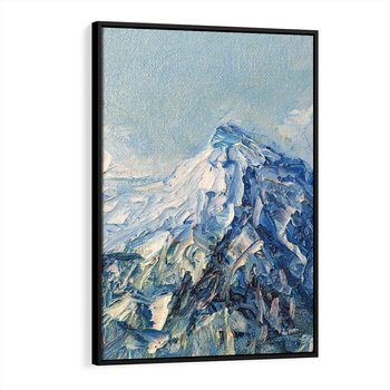 Obraz w ramie 50x70 - Majestat Błękitnych Szczytów - olejny obraz, górski pejzaż - rama czarna