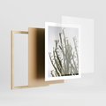 Plakat w ramie 40x50 - Ekskluzywna Roślinność - kaktusy, liście - rama drewno