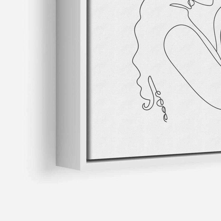 Obraz w ramie 80x80 - Wewnętrzne Emocje - para zakochanych, kobieta i mężczyzna - rama biała